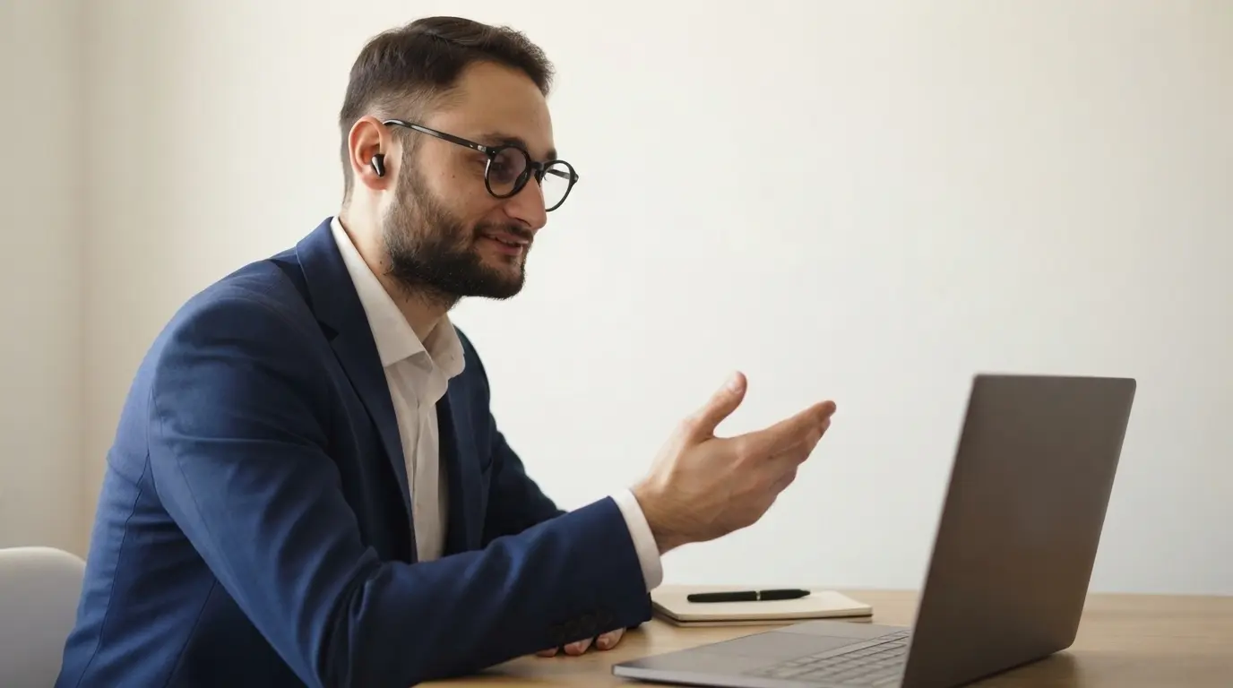 Matheus, consultor da Sberse, em atendimento por videochamada